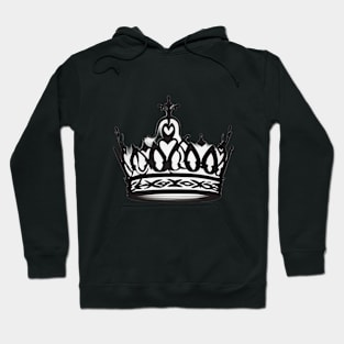 Elegant Monochrome Crown Design No. 496 Hoodie